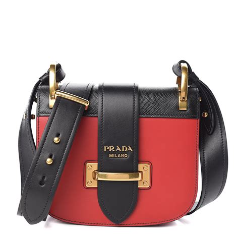 prada city calf|PRADA City Calf Saffiano Pionniere Bag Cotto Black.